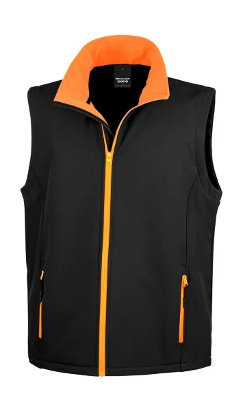 Men's Printable Softshell Bodywarmer – Black/Orange